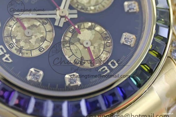 Diamonds YG Edition 1:1 Best Steel YG TWF on YG Dial Daytona A7750 116595RBOW 904L Bracelet Black 0306